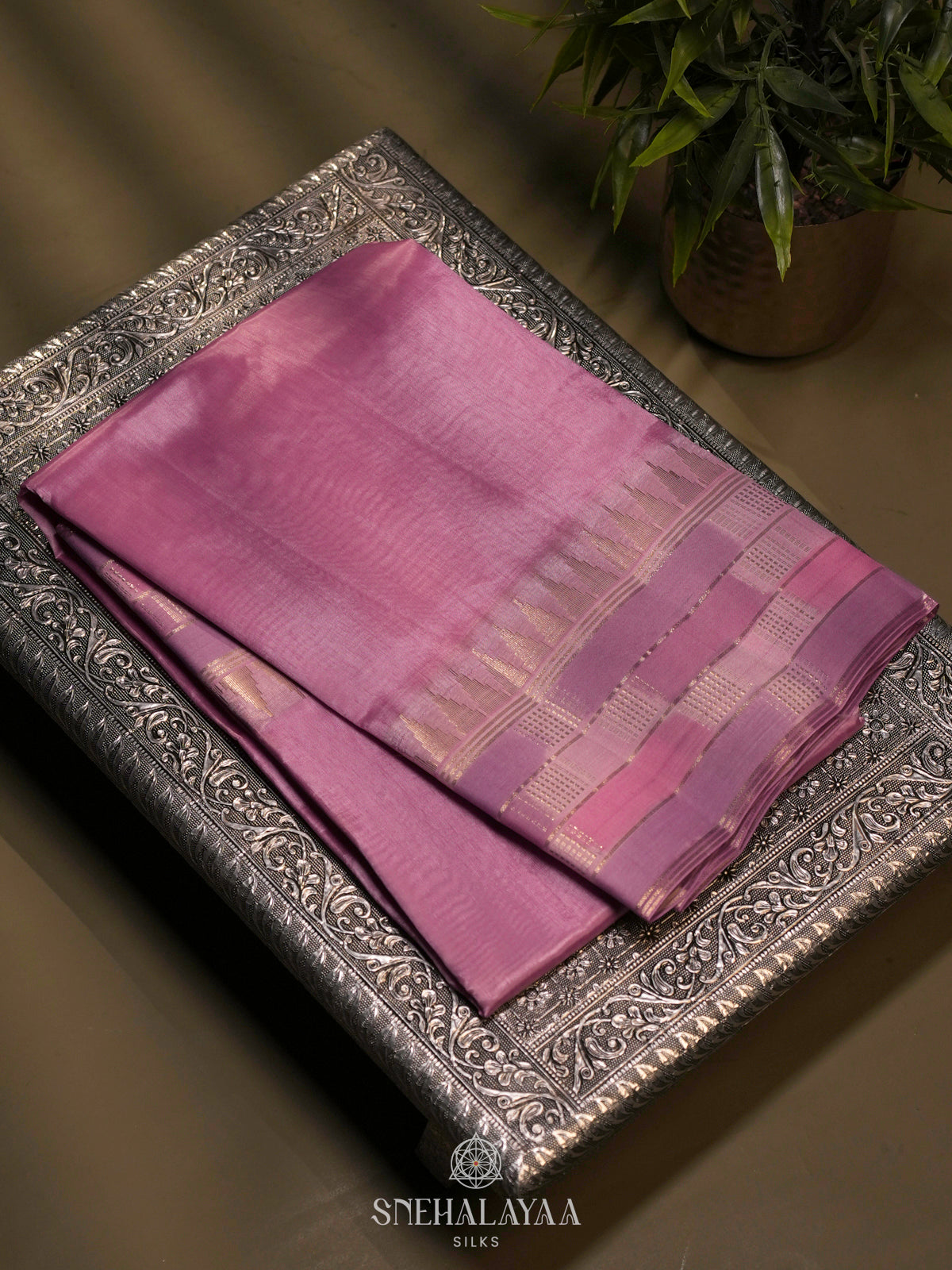 Pink Raw Silk Saree