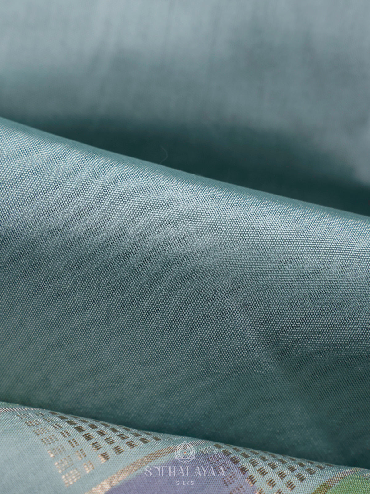 Pale Blue Raw Silk Saree