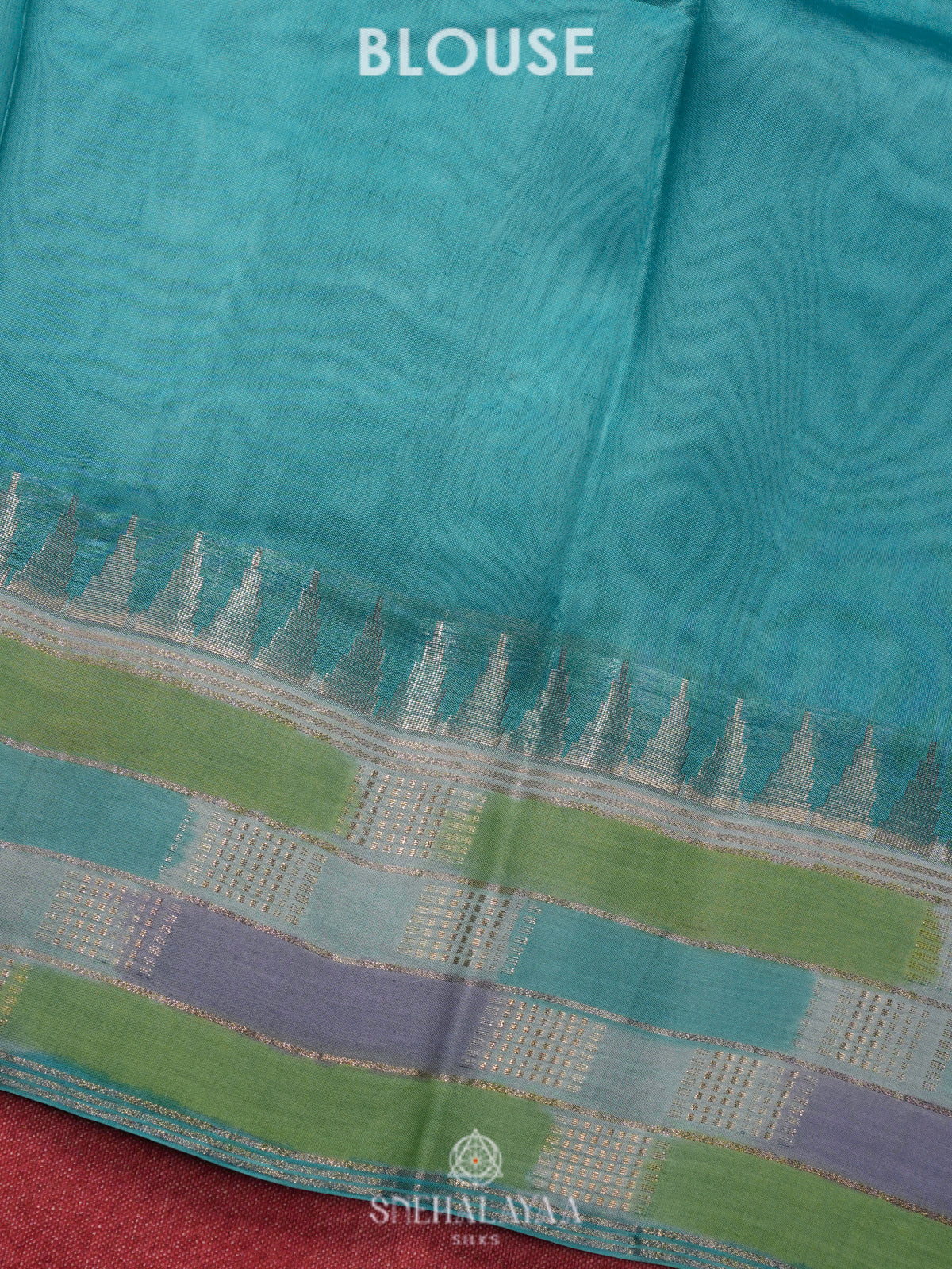 Pale Blue Raw Silk Saree