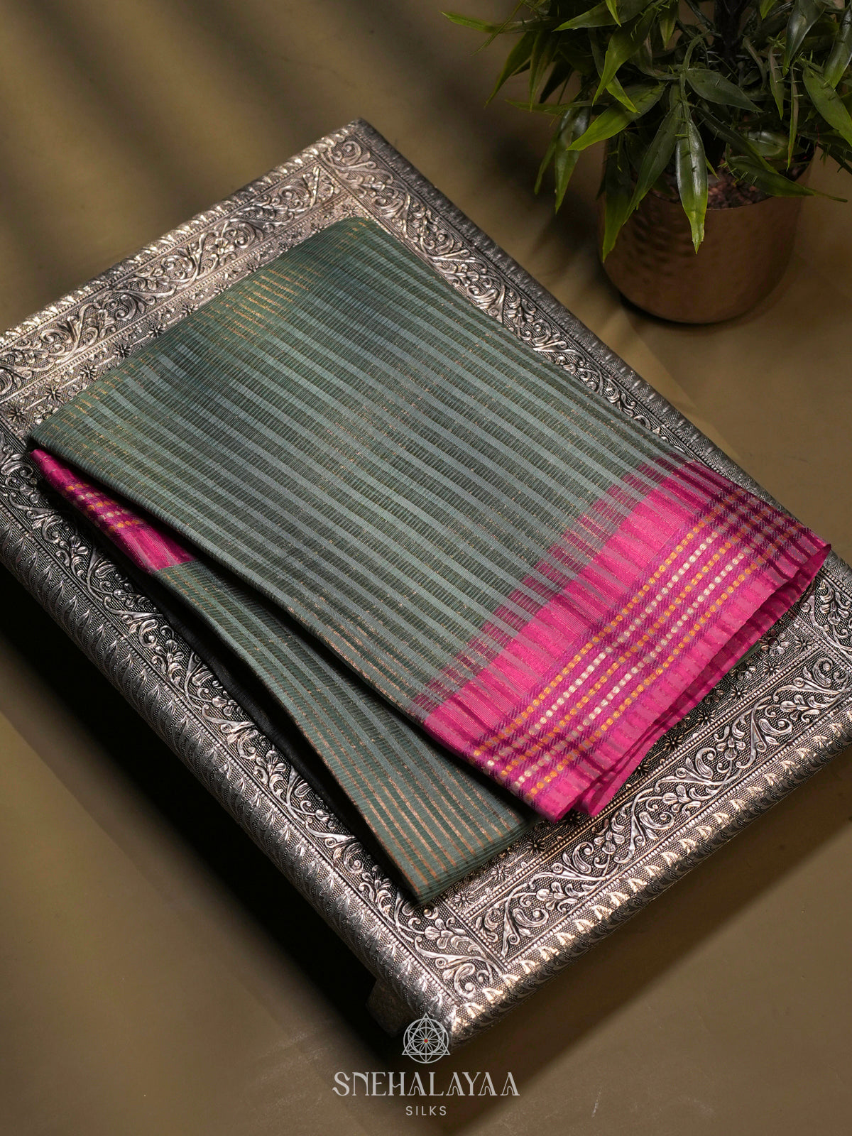 Teal Blue Kota Saree