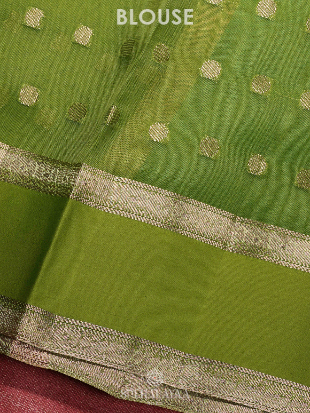 Lime Green Raw Silk Saree
