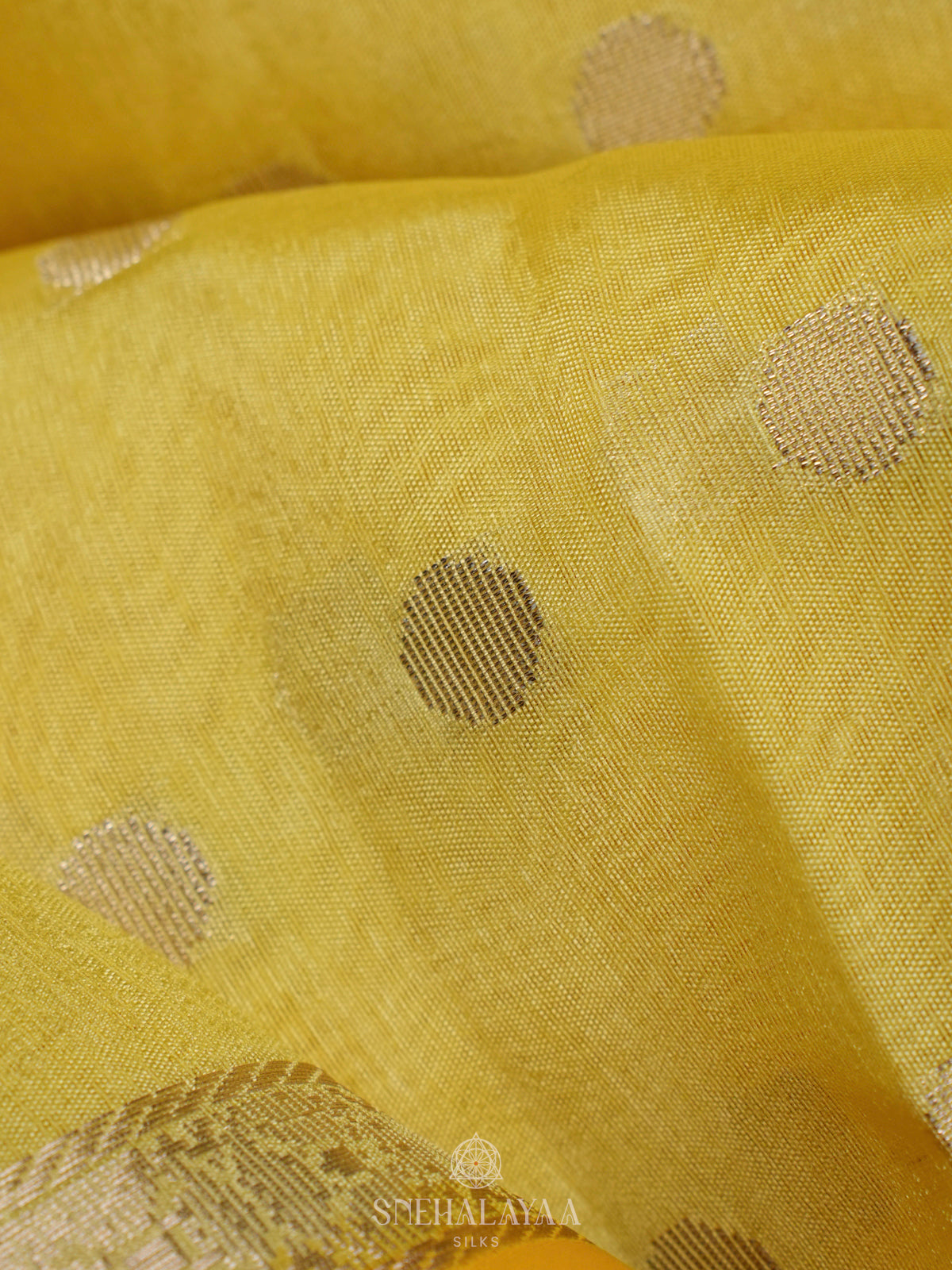 Pale Yellow Raw Silk Saree