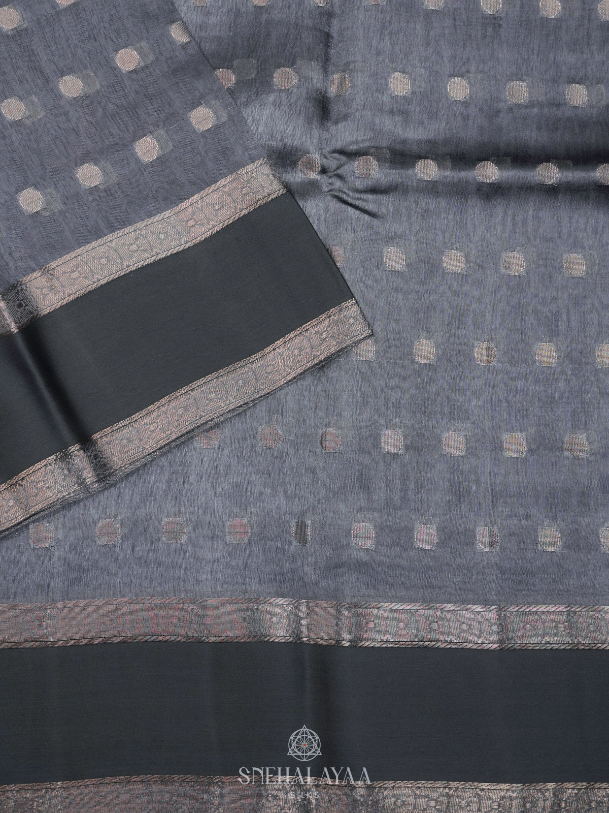 Grey Raw Silk Saree