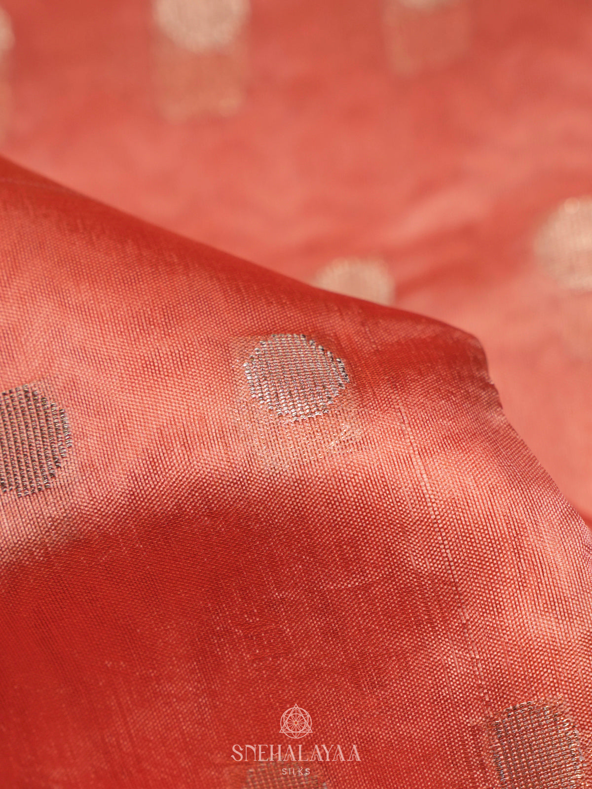 Peach Raw Silk Saree