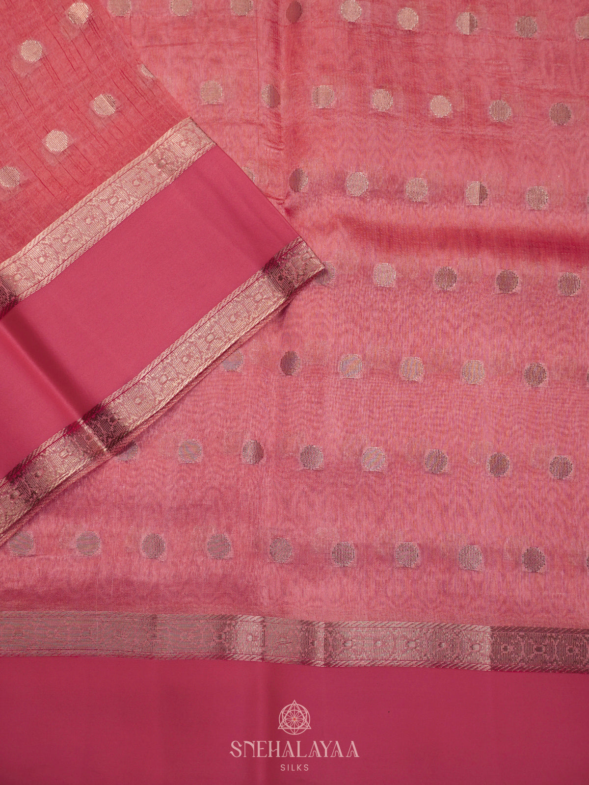 Pink Raw Silk Saree