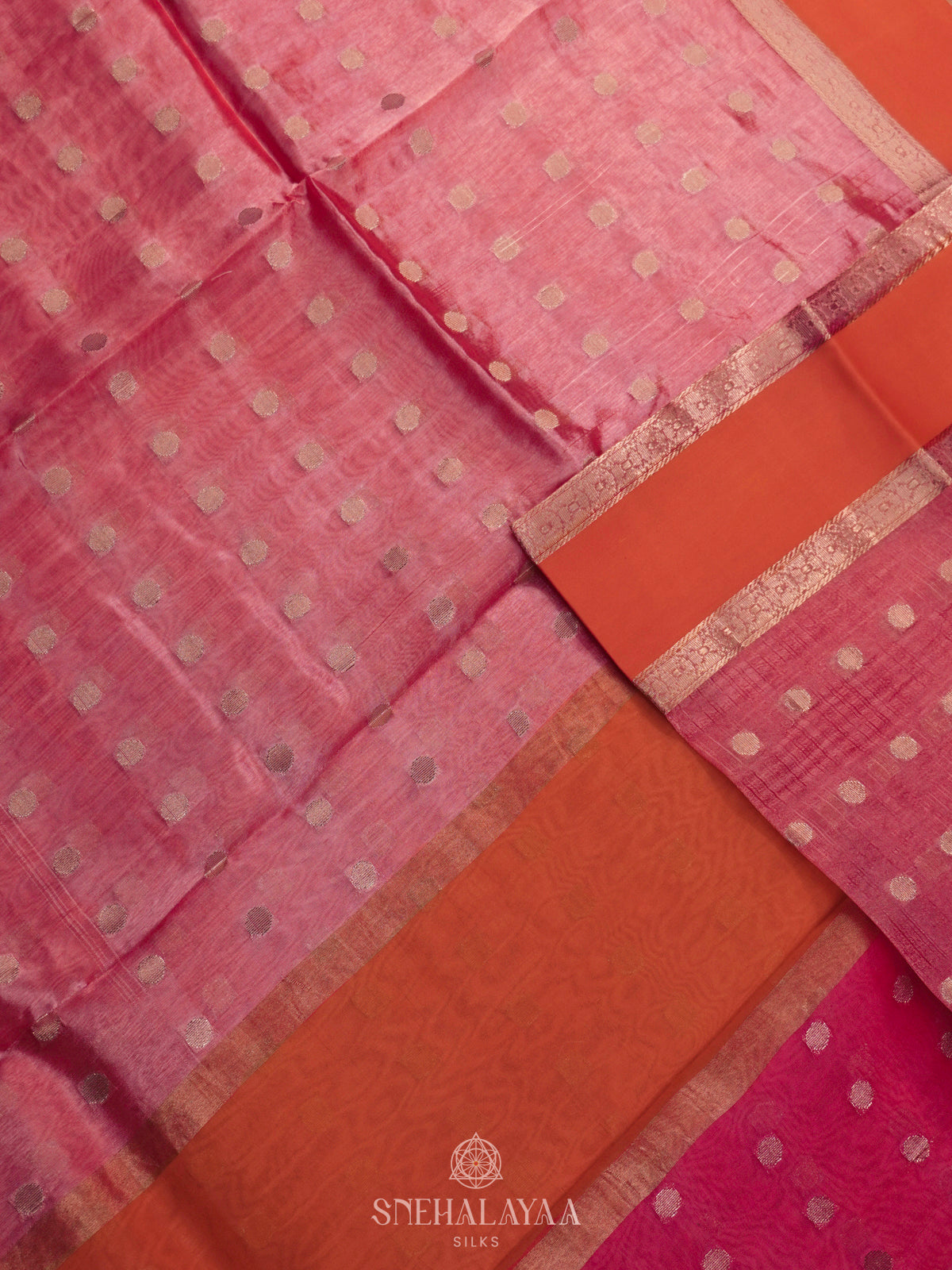 Pink Raw Silk Saree