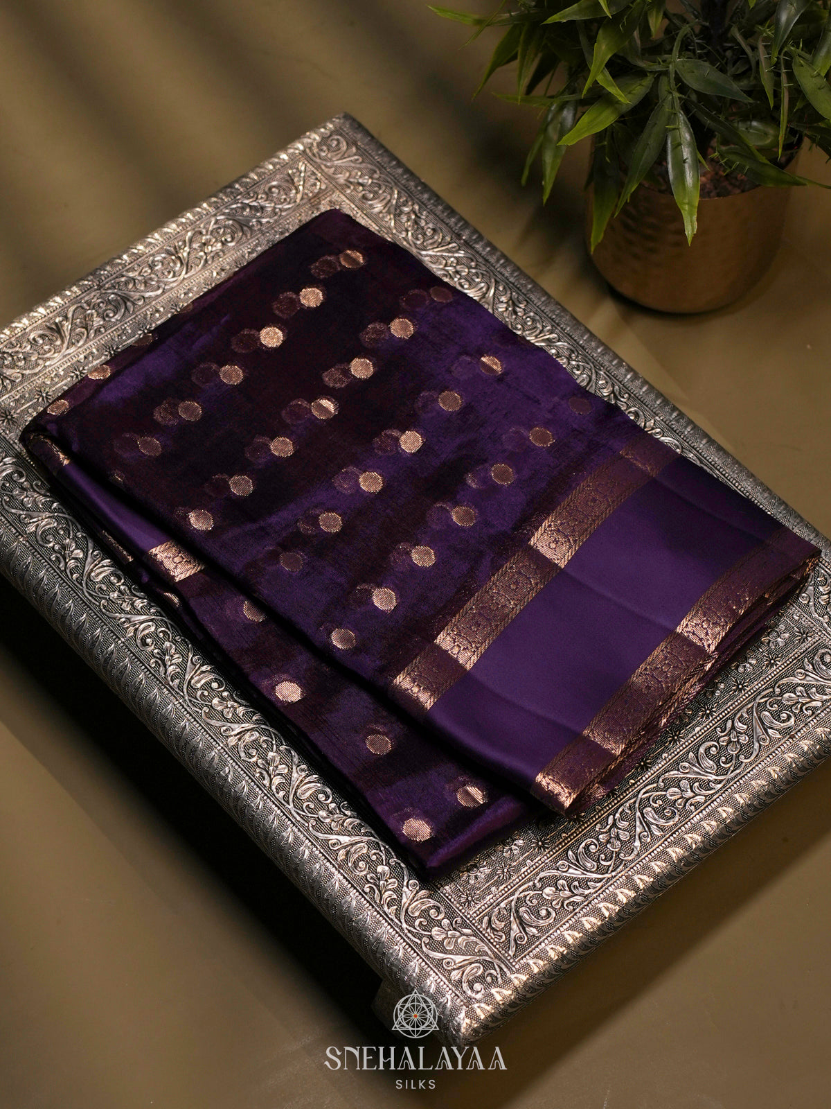 Purple Raw Silk Saree