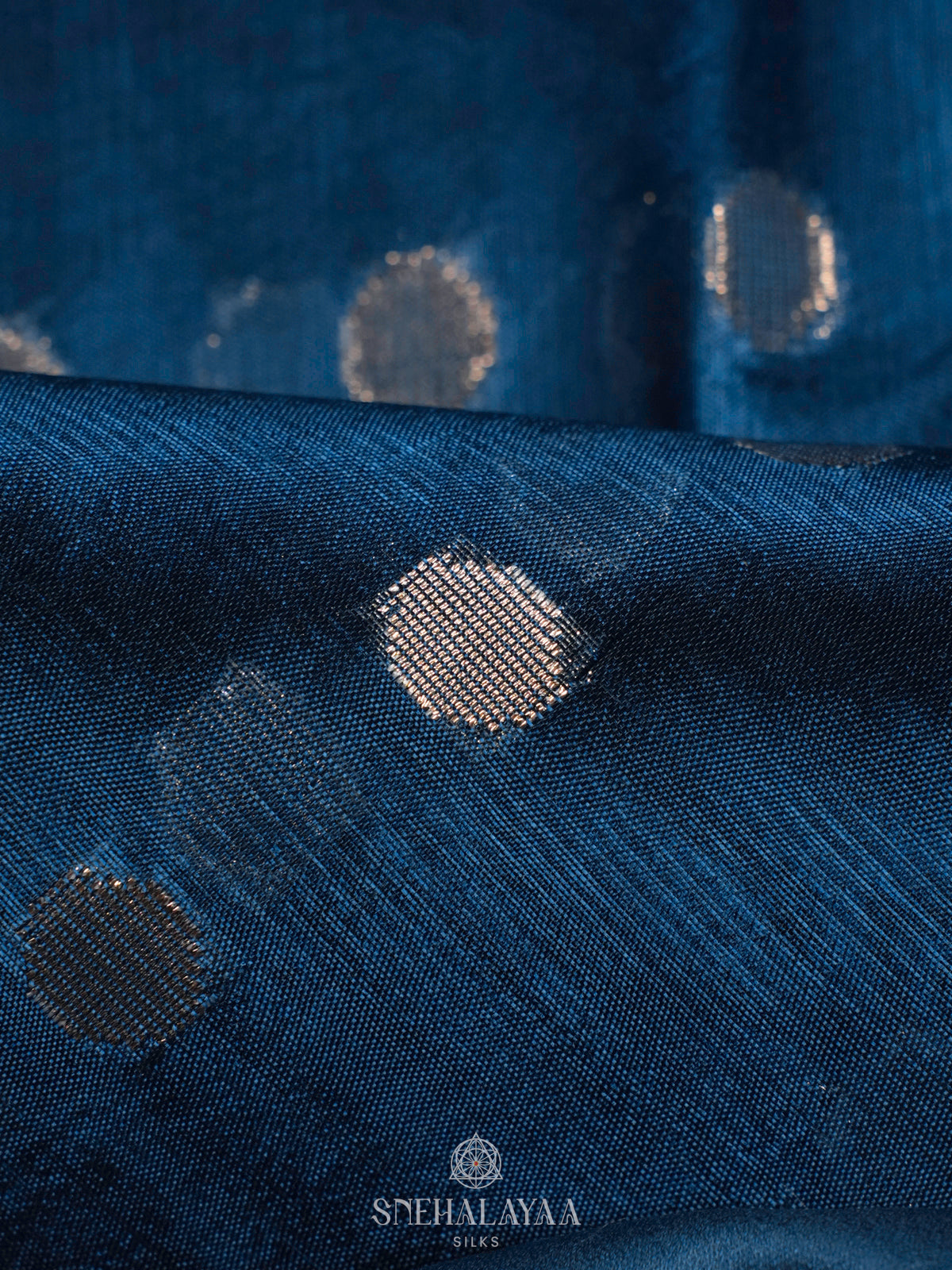 Peacock Blue Raw Silk Saree