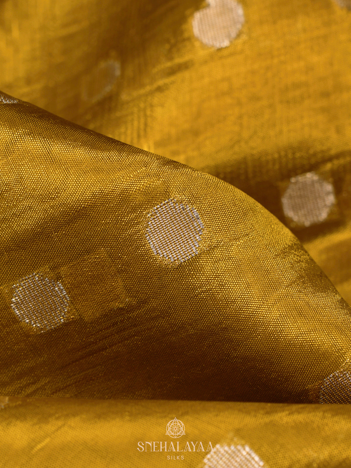 Golden Yellow  Raw Silk Saree