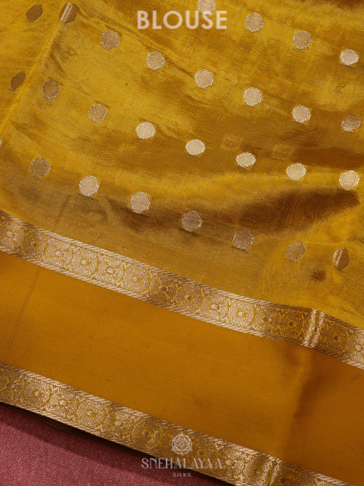 Golden Yellow  Raw Silk Saree