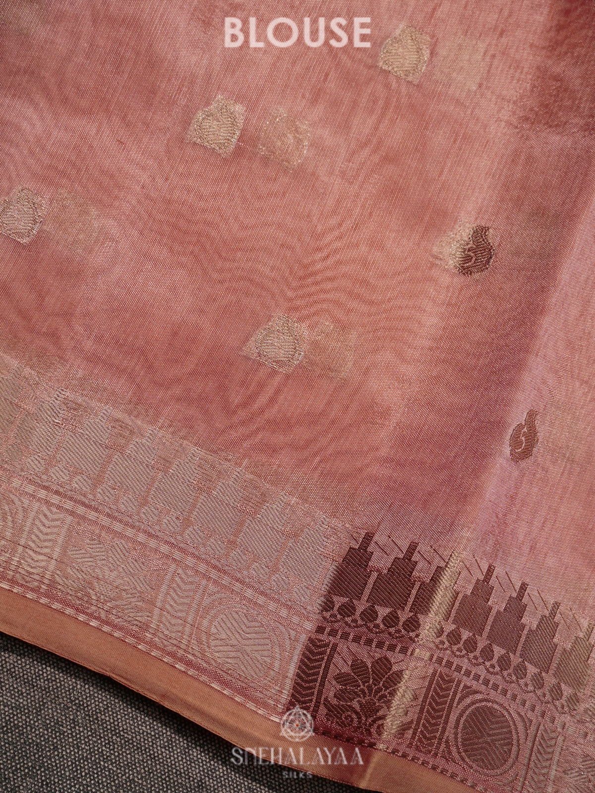 Peach Raw Silk Saree
