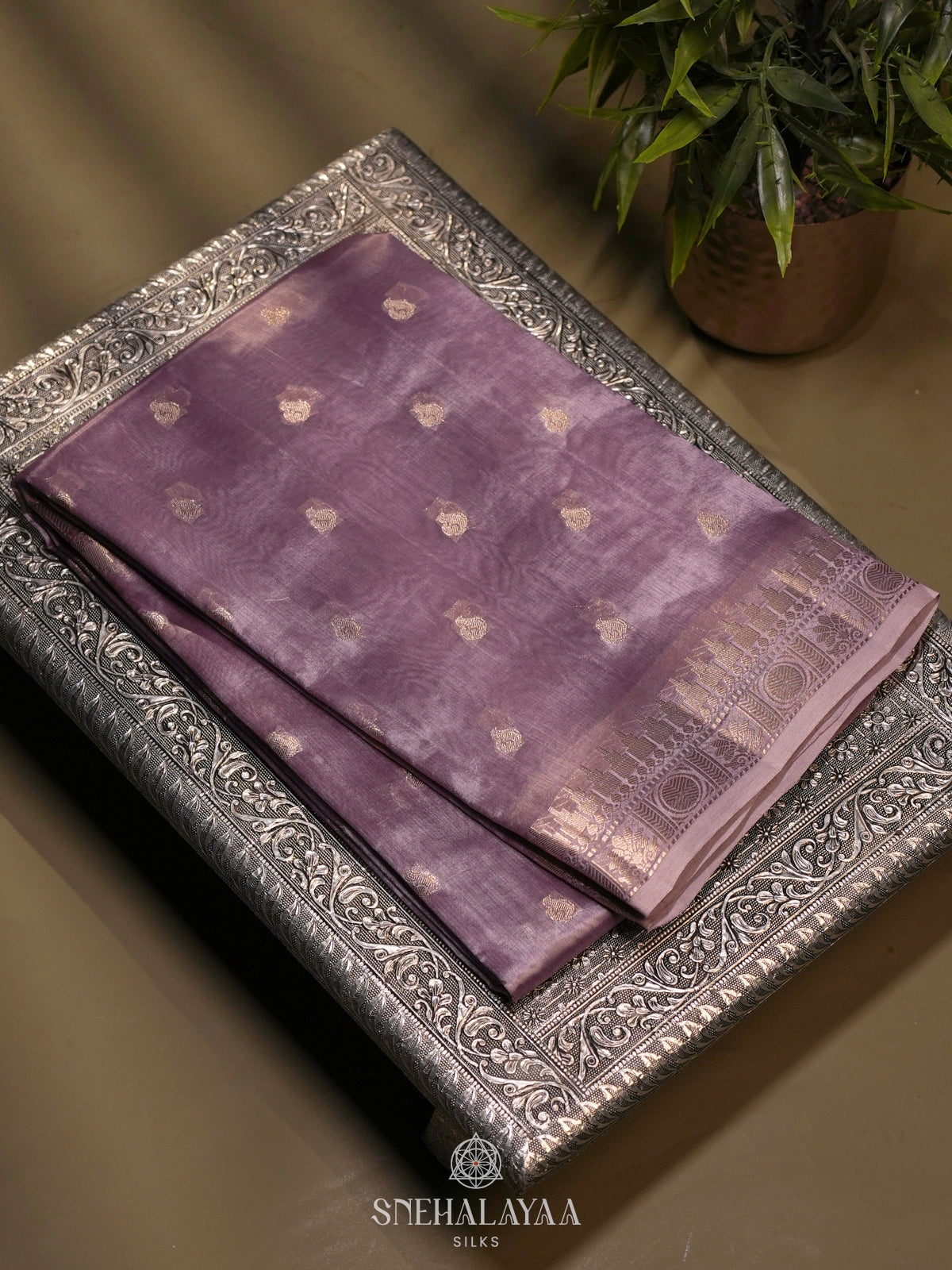 Plum Raw Silk Saree