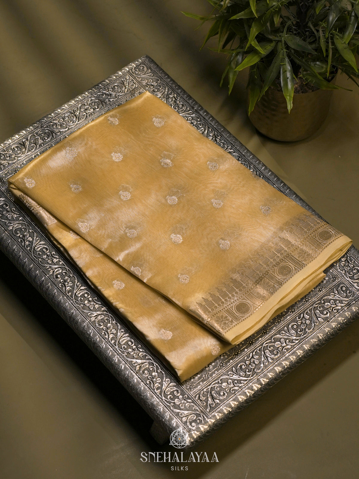 Yellow Raw Silk Saree
