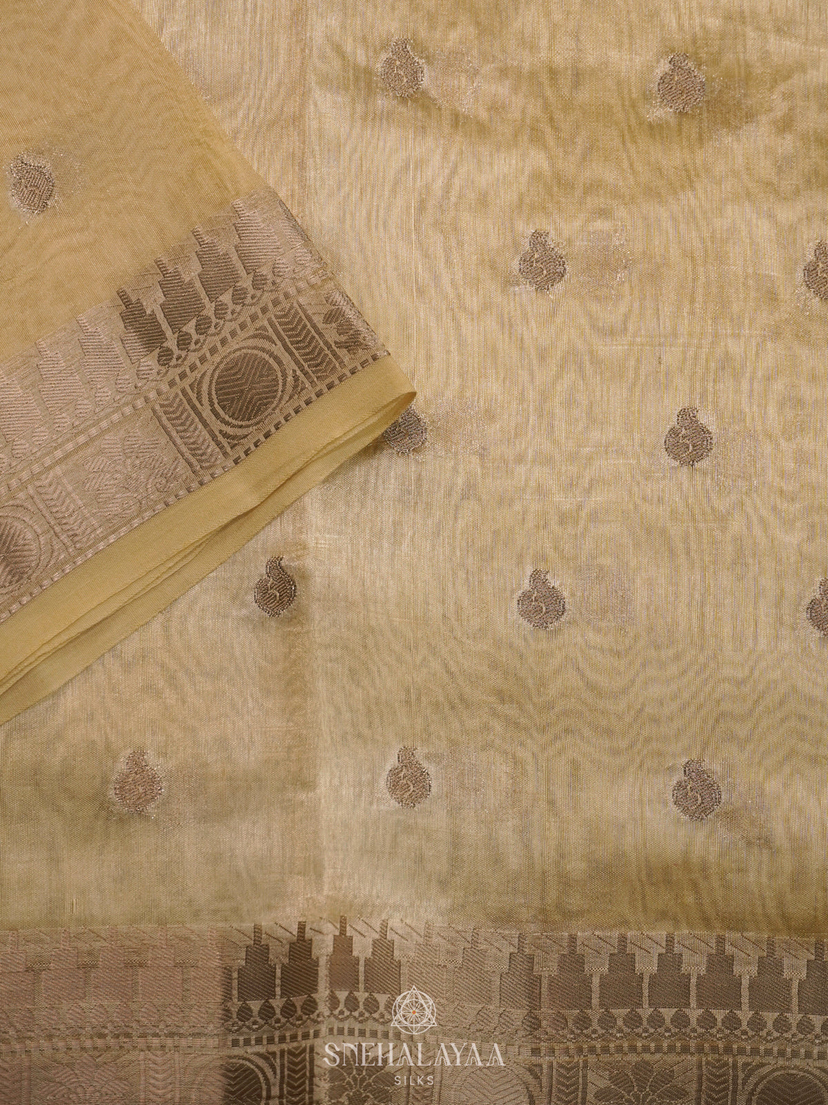 Yellow Raw Silk Saree