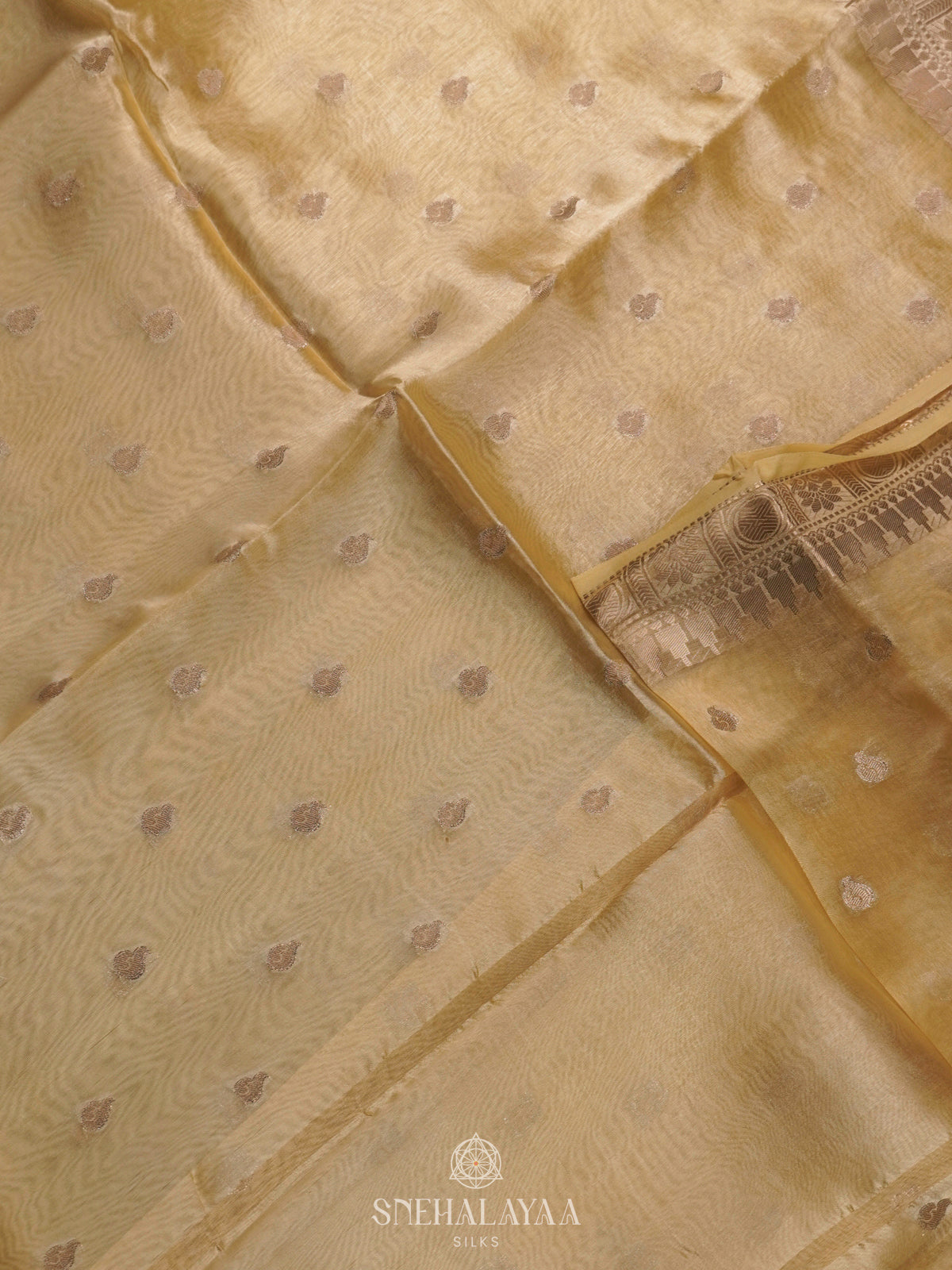 Yellow Raw Silk Saree