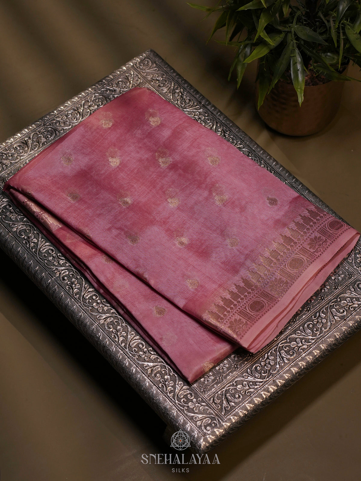 Pink Raw Silk Saree