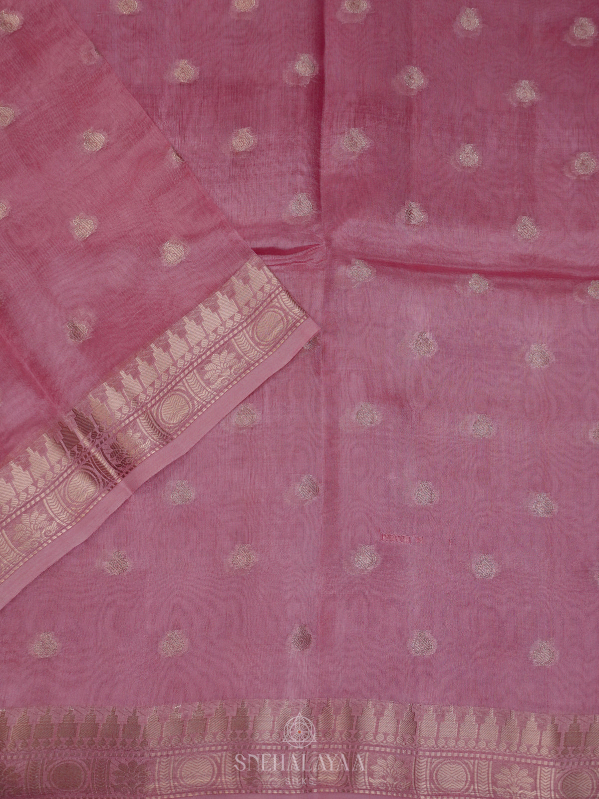 Pink Raw Silk Saree