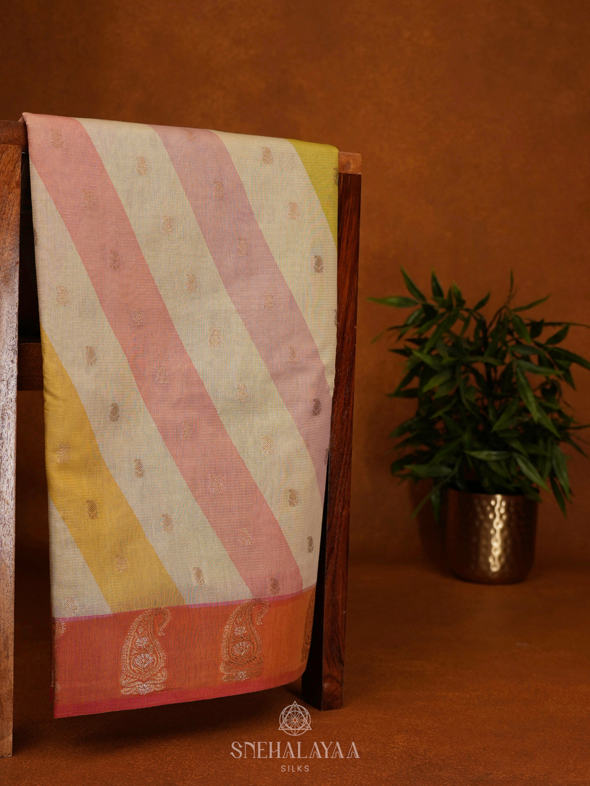 Cream Chanderi Saree