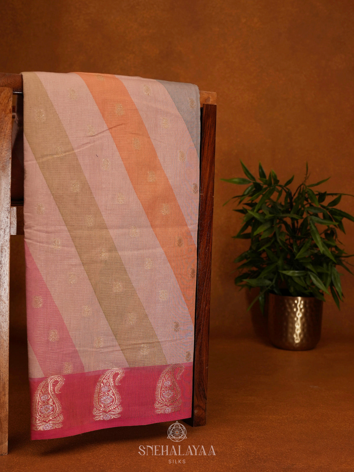 Pale Pink Chanderi Saree