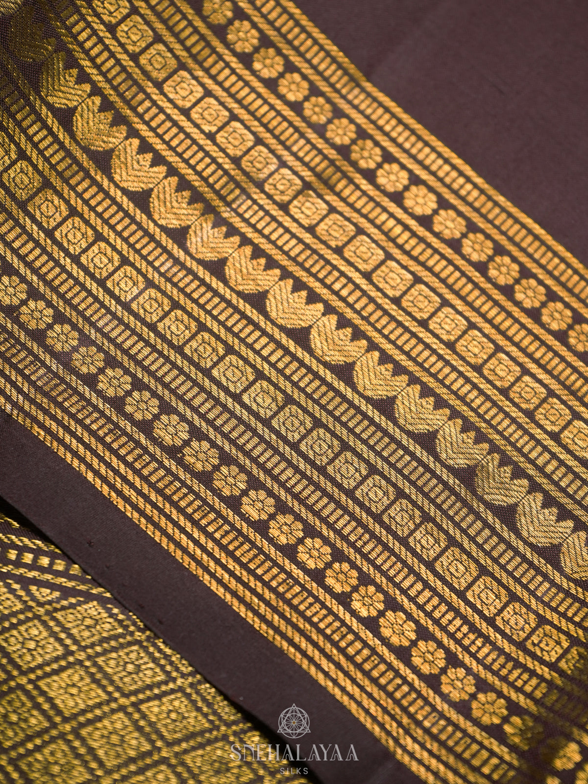 Brown Kanjivaram Silk Saree