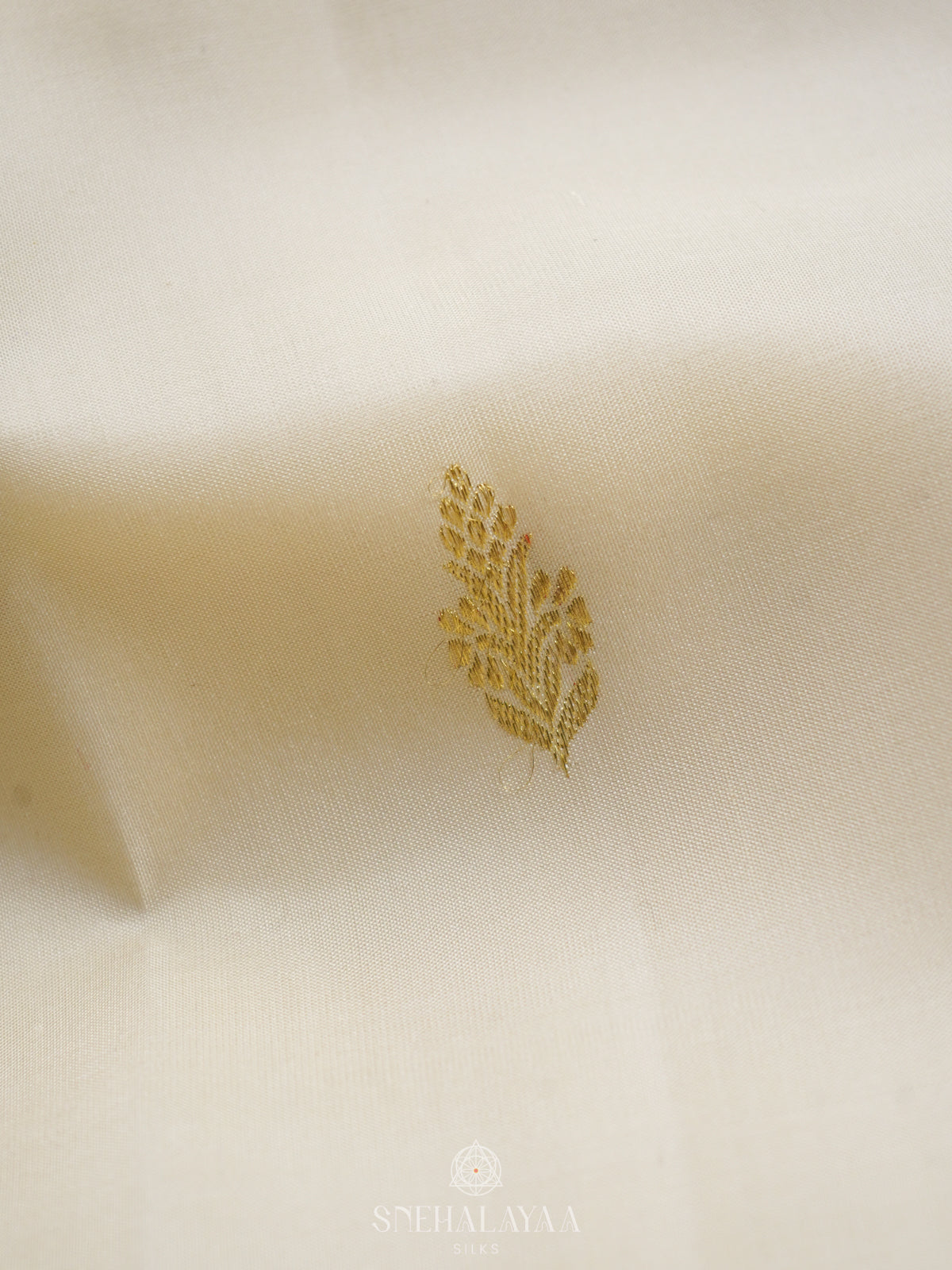 Cream Kanjivaram Silk Saree