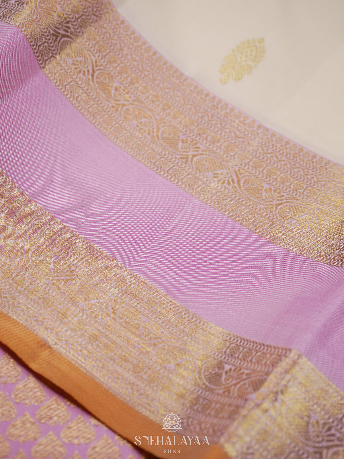 Cream Kanjivaram Silk Saree