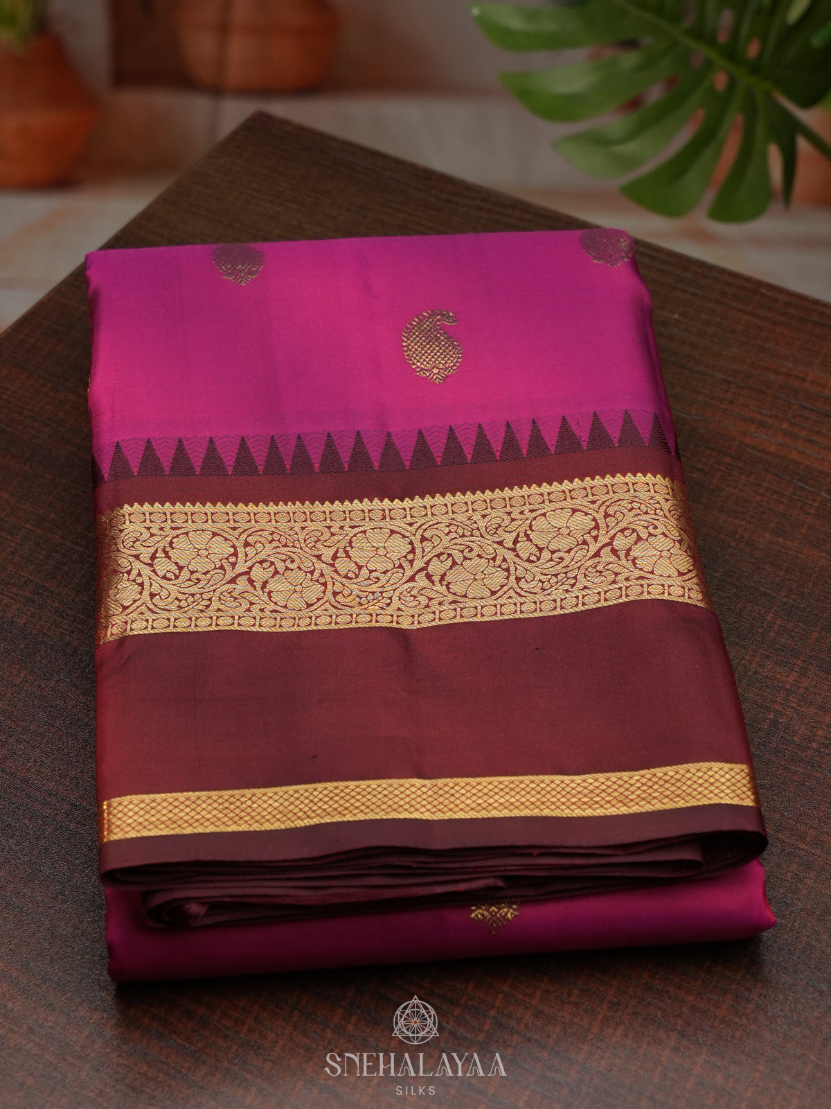 Magenta Pink Kanjivaram Silk Saree
