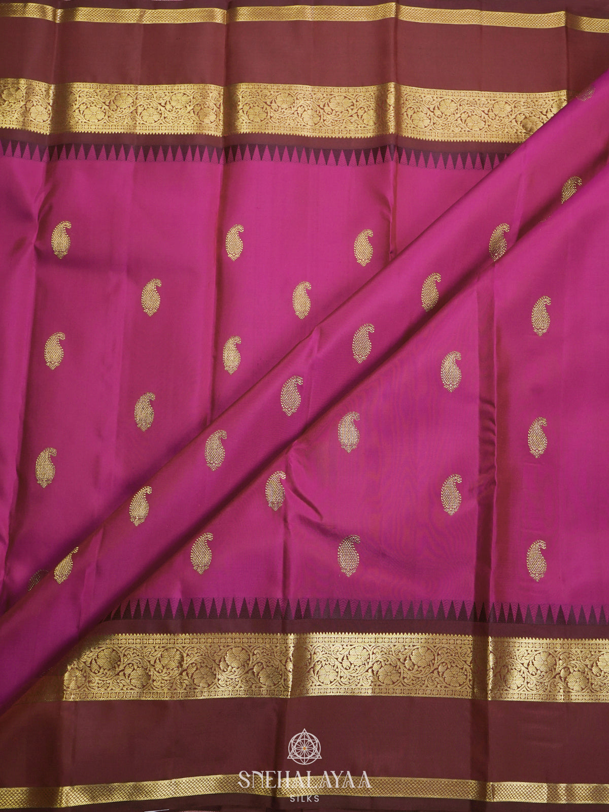 Magenta Pink Kanjivaram Silk Saree