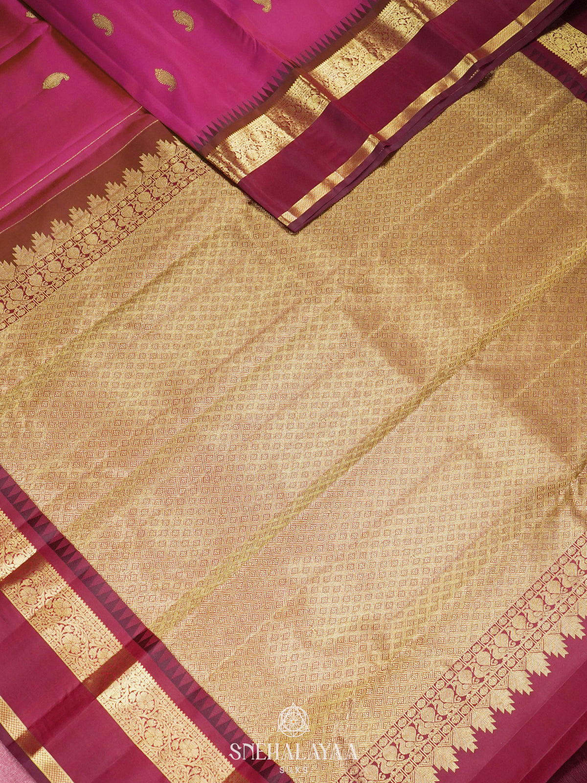 Magenta Pink Kanjivaram Silk Saree