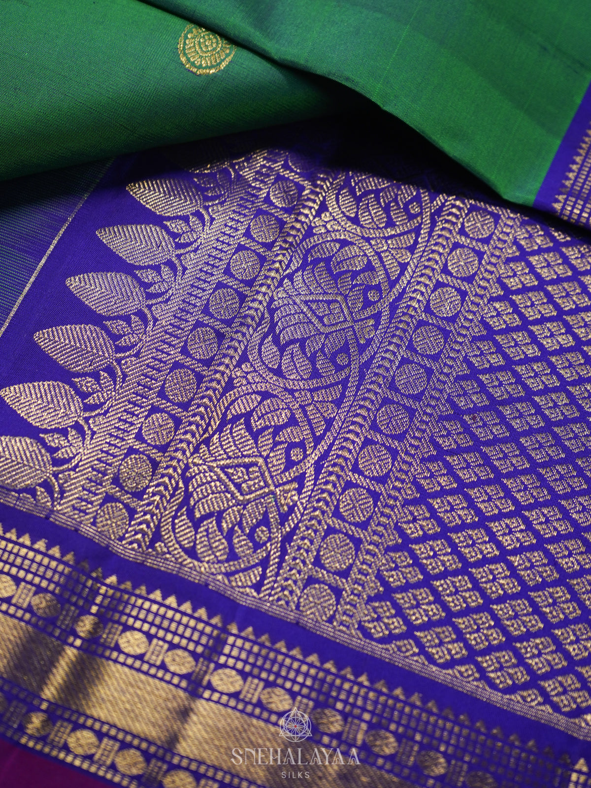 Forest Green Kanjivaram Silk Saree