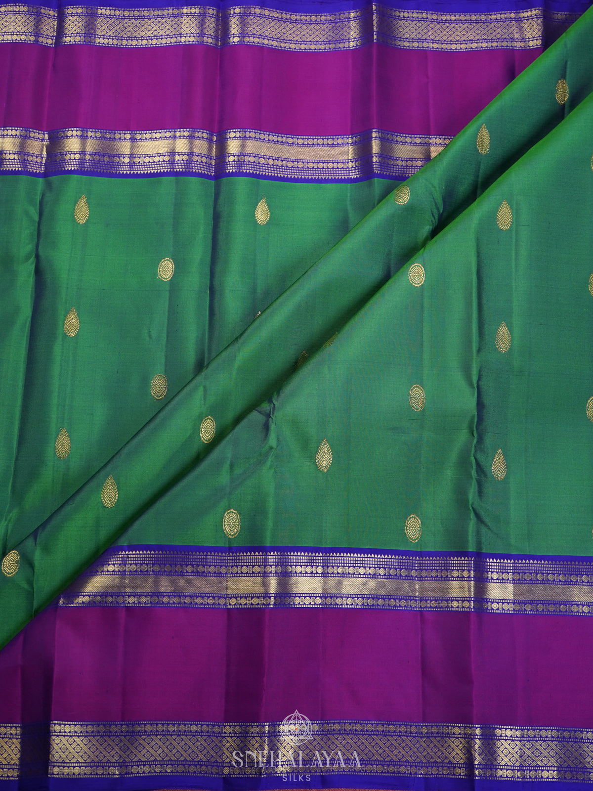 Forest Green Kanjivaram Silk Saree