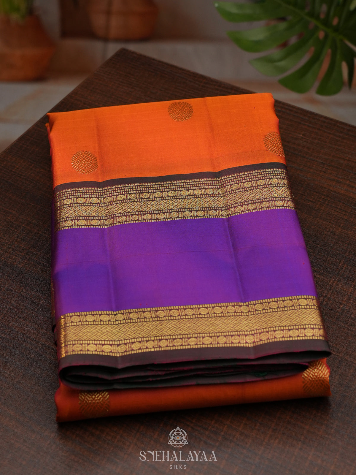 Orange Kanjivaram Silk Saree