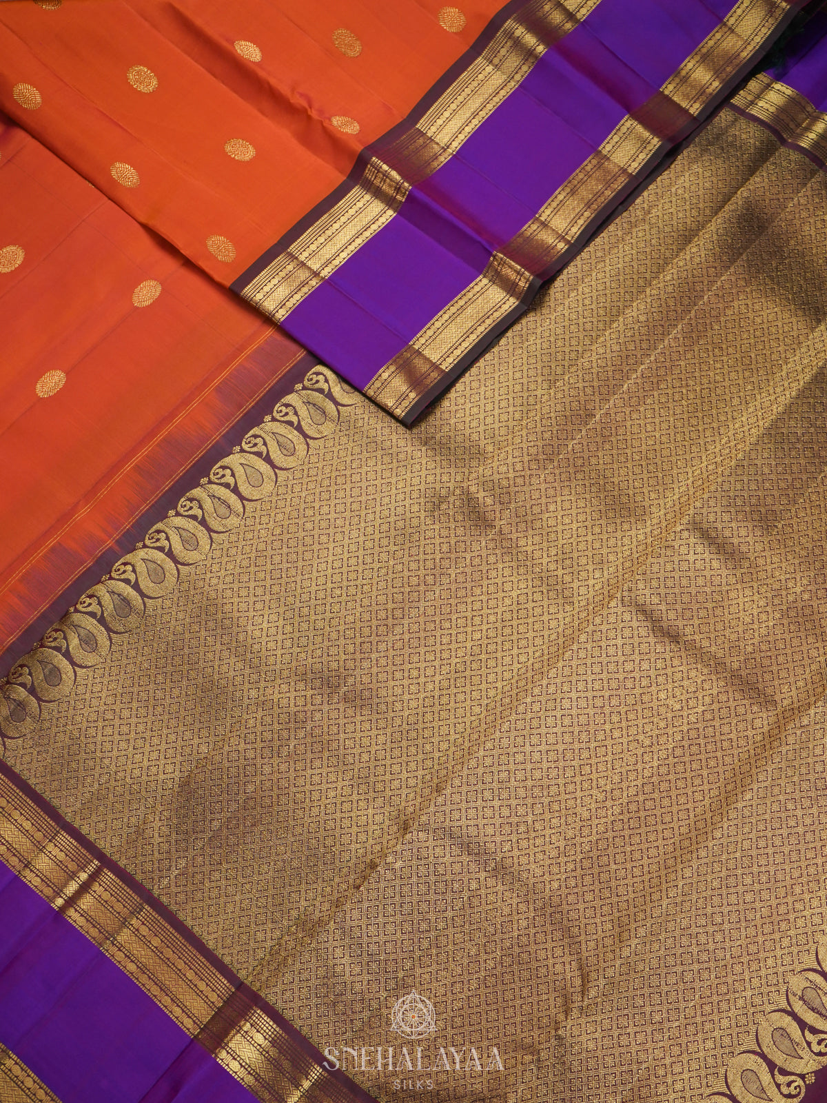 Orange Kanjivaram Silk Saree