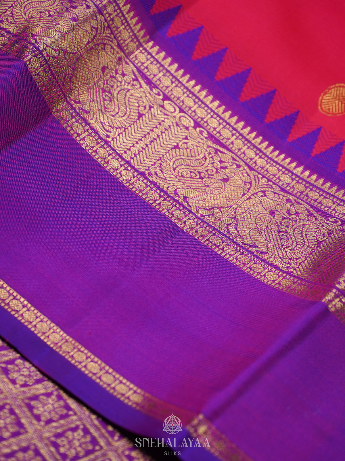 Ruby Red Kanjivaram Silk Saree