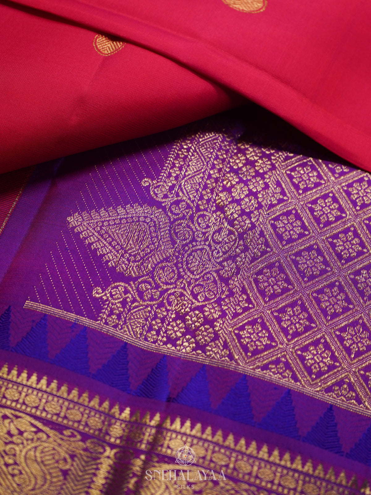 Ruby Red Kanjivaram Silk Saree
