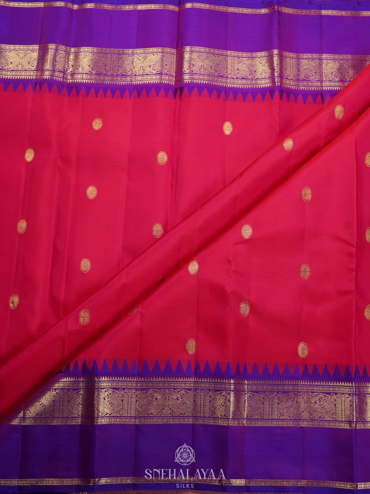 Ruby Red Kanjivaram Silk Saree