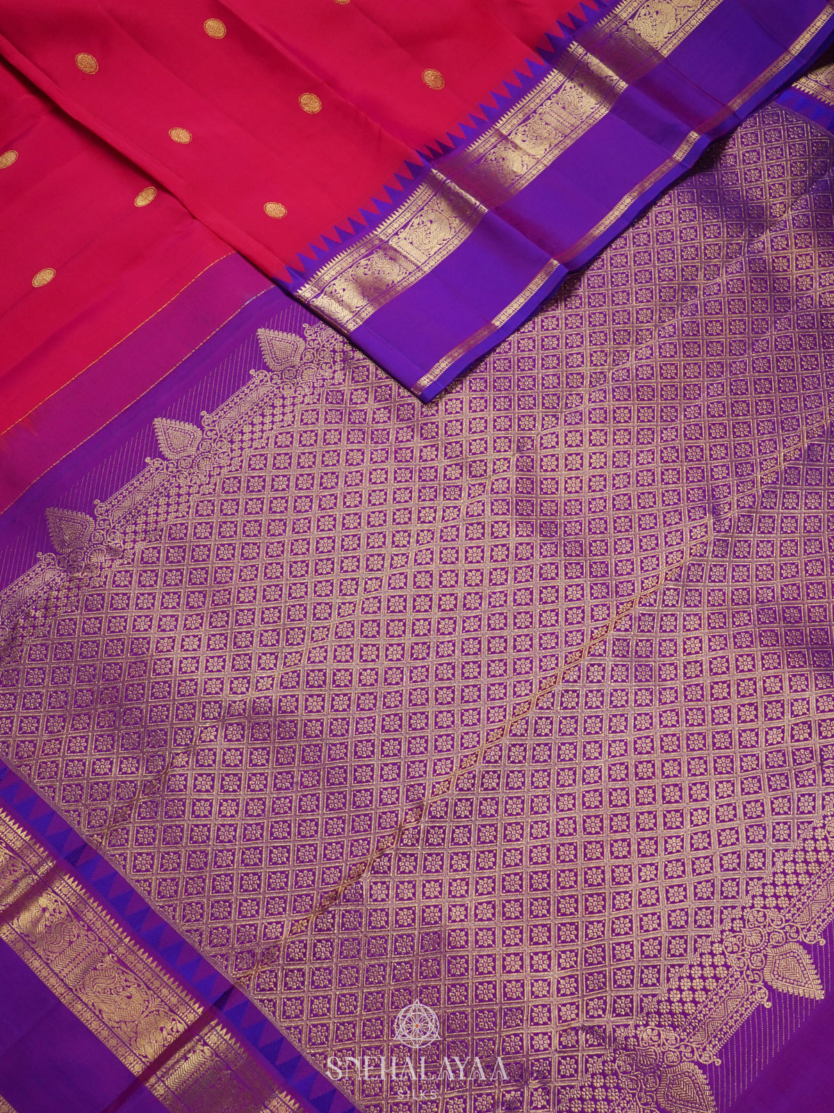 Ruby Red Kanjivaram Silk Saree