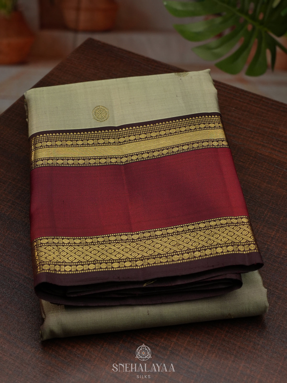 Sage Green Kanjivaram Silk Saree