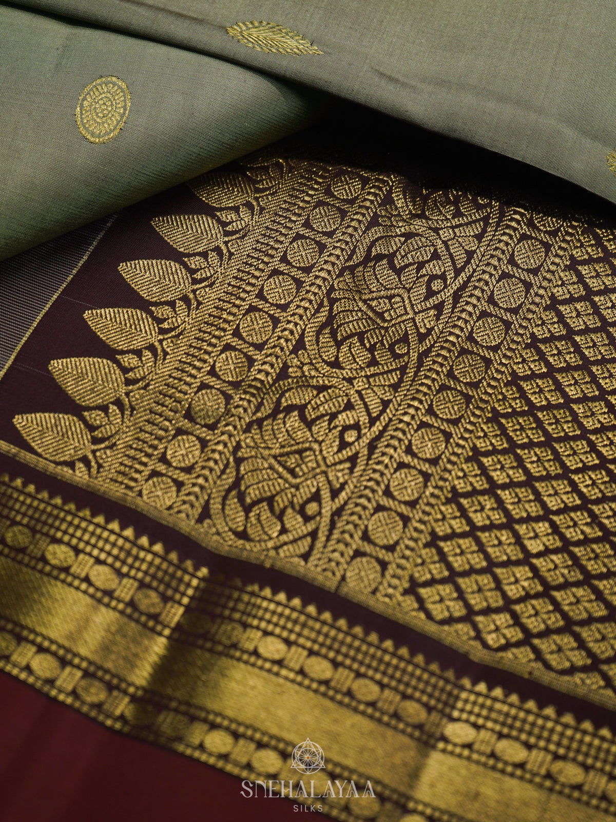 Sage Green Kanjivaram Silk Saree