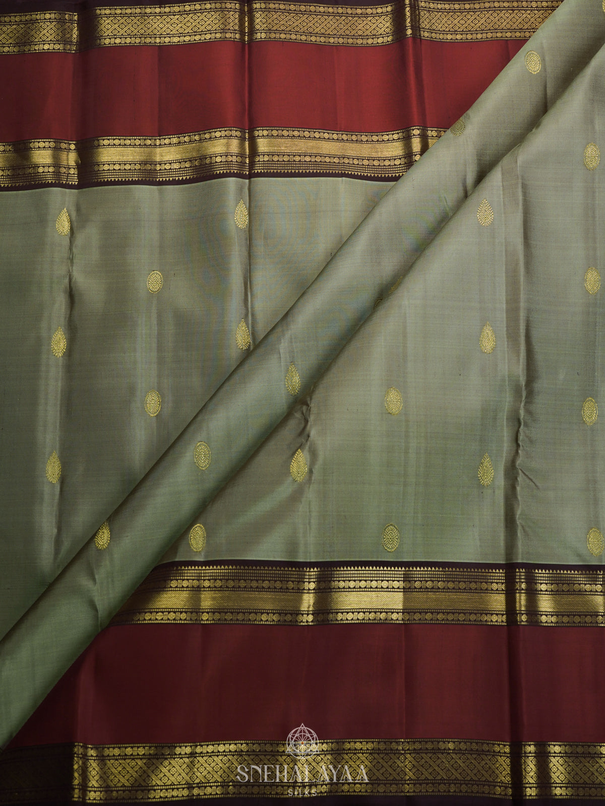 Sage Green Kanjivaram Silk Saree