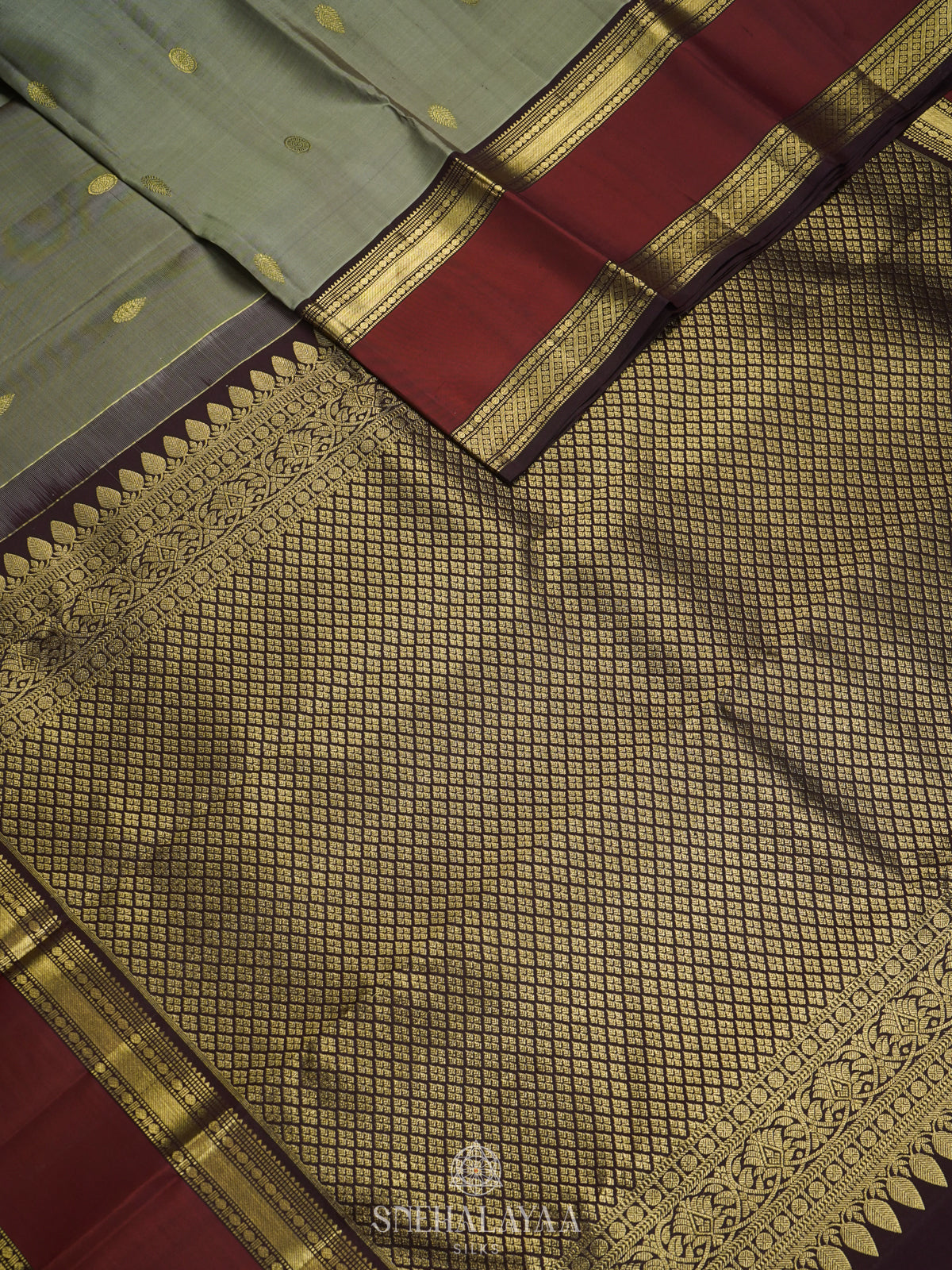 Sage Green Kanjivaram Silk Saree