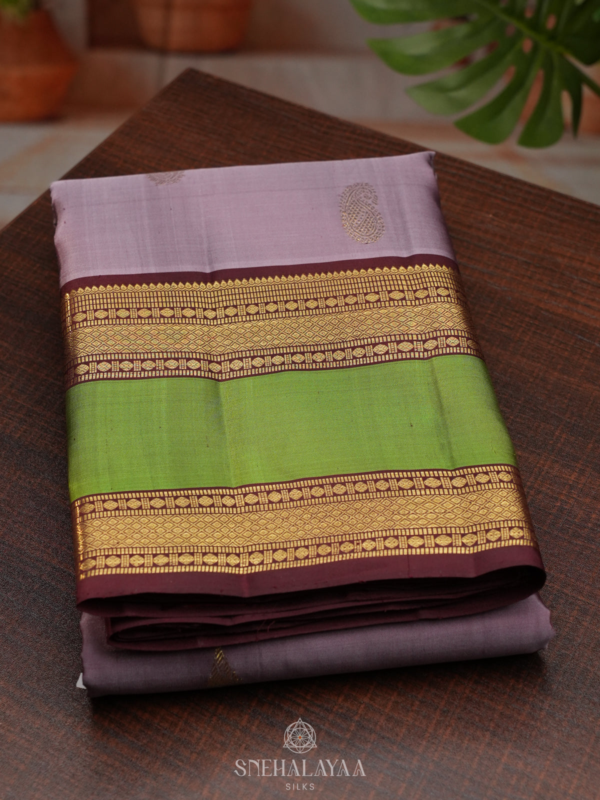 Plum Kanjivaram Silk Saree