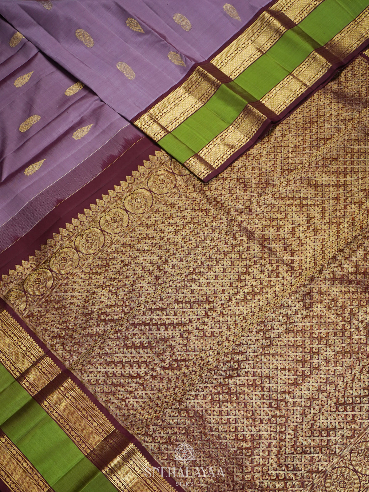 Plum Kanjivaram Silk Saree