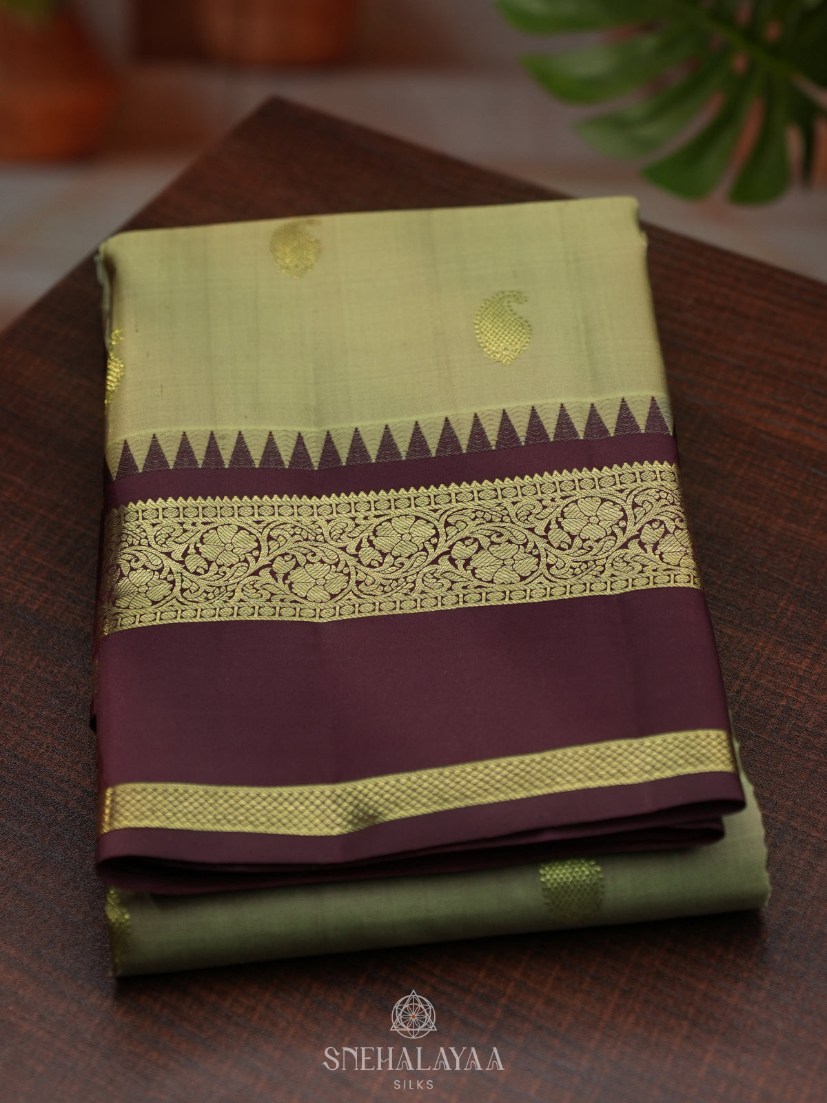 Sage Green Kanjivaram Silk Saree