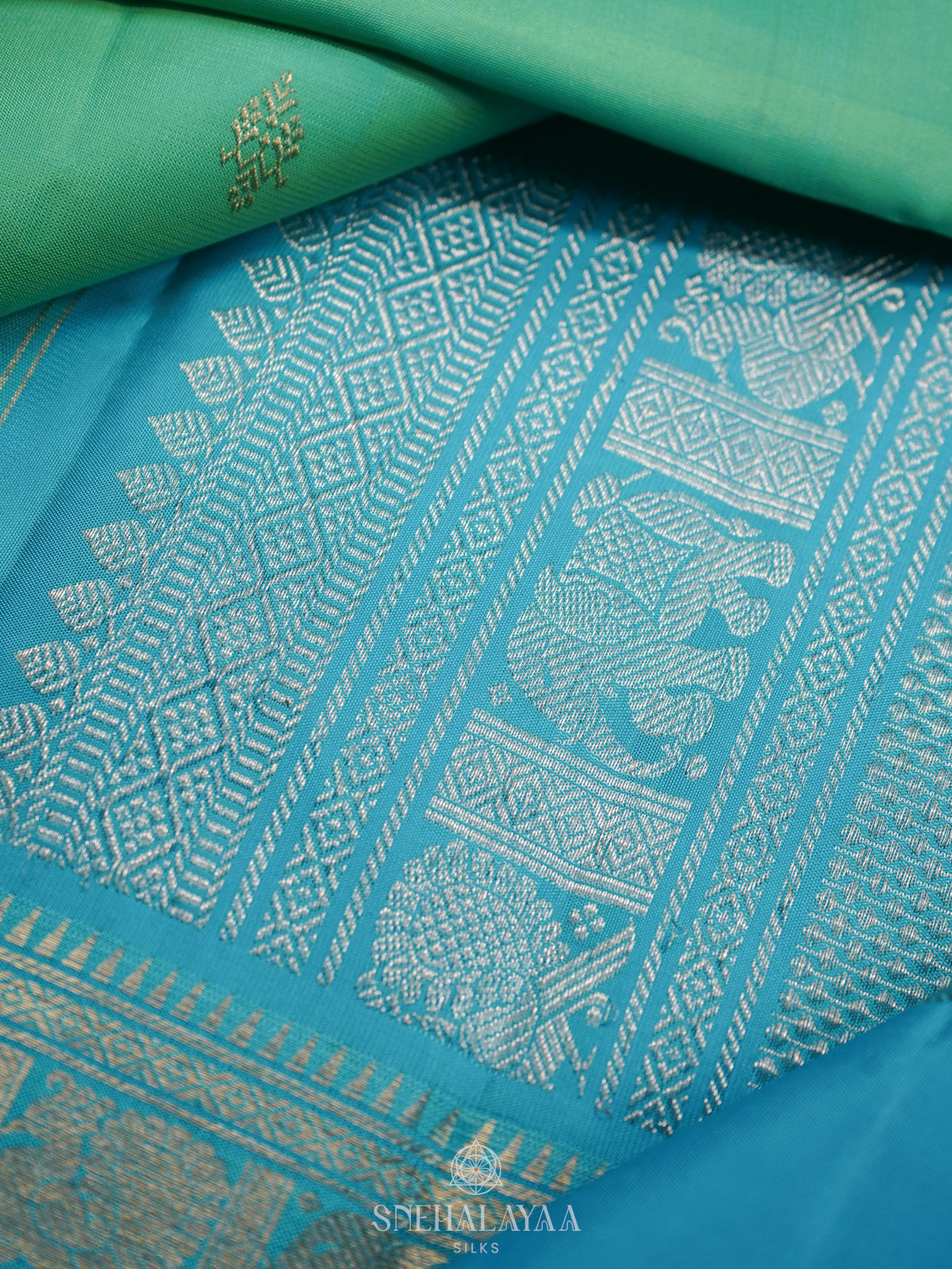 Mint Green Kanjivaram Silk Saree