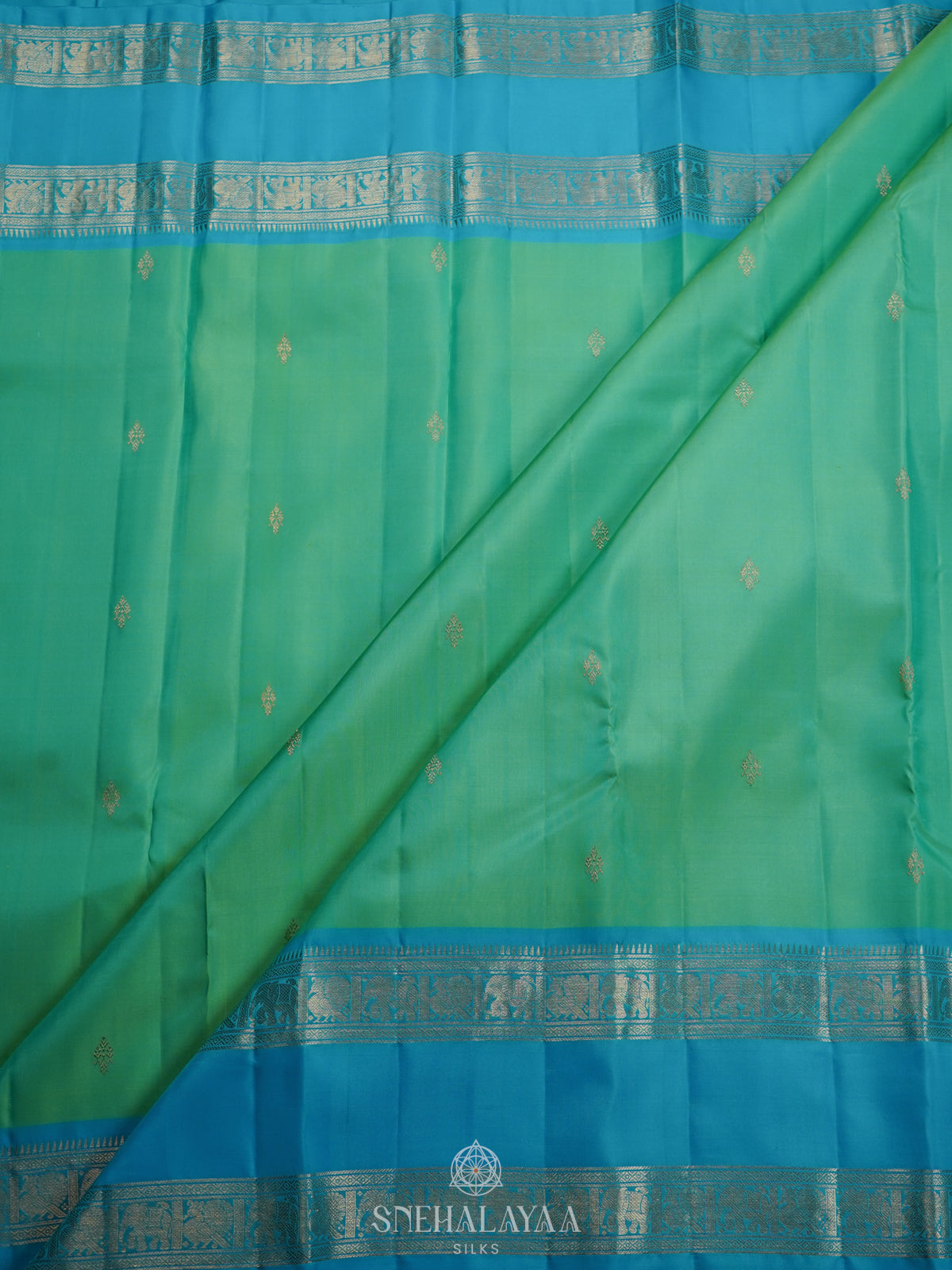 Mint Green Kanjivaram Silk Saree