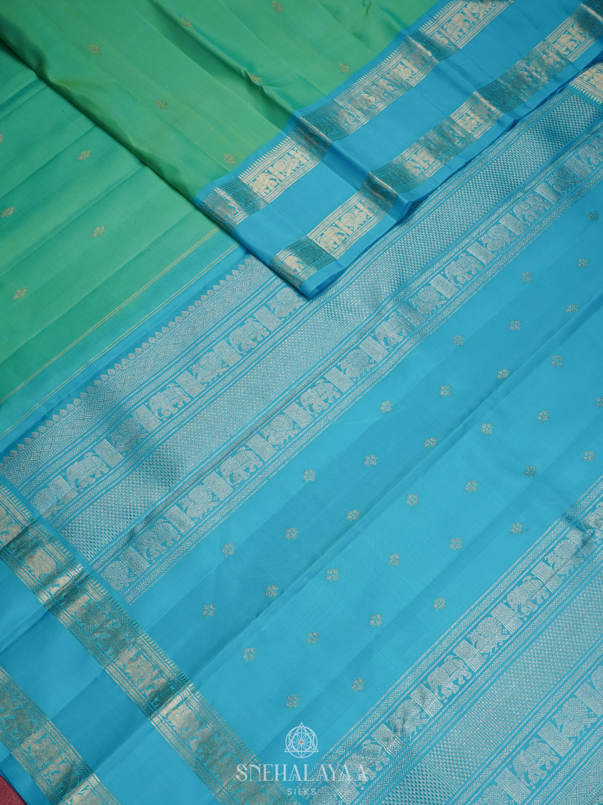 Mint Green Kanjivaram Silk Saree