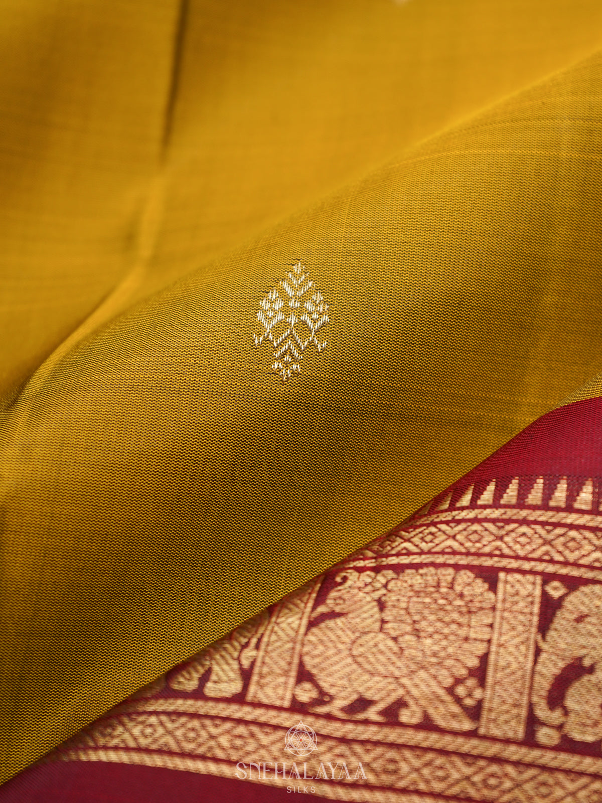 Mustard Kanjivaram Silk Saree