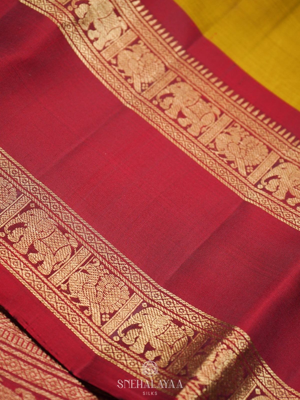 Mustard Kanjivaram Silk Saree