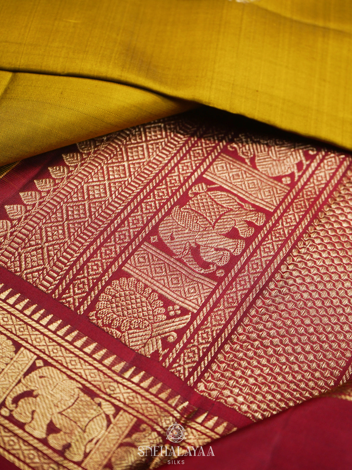 Mustard Kanjivaram Silk Saree